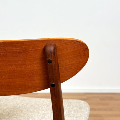 Set of 6 dining chairs in solid walnut & teak, 1950s-60s, Denmark - Beyo Vintage