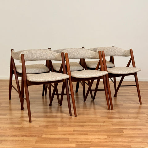Set of 6 dining chairs in teak, 1950s-60s, Denmark - Beyo Vintage