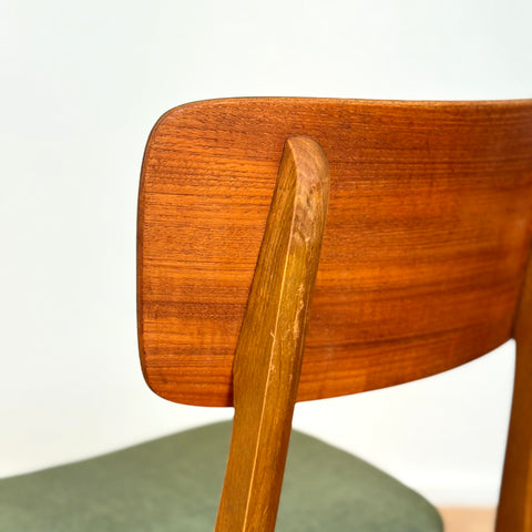 Set of 6 dining chairs in teak and beech, 1950s-60s, Denmark