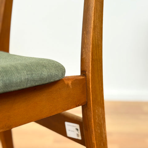 Set of 6 dining chairs in teak and beech, 1950s-60s, Denmark