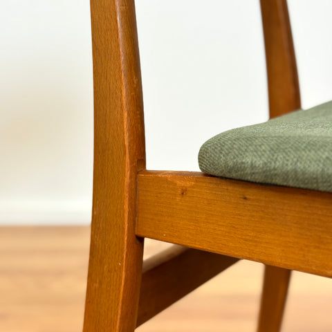 Set of 6 dining chairs in teak and beech, 1950s-60s, Denmark