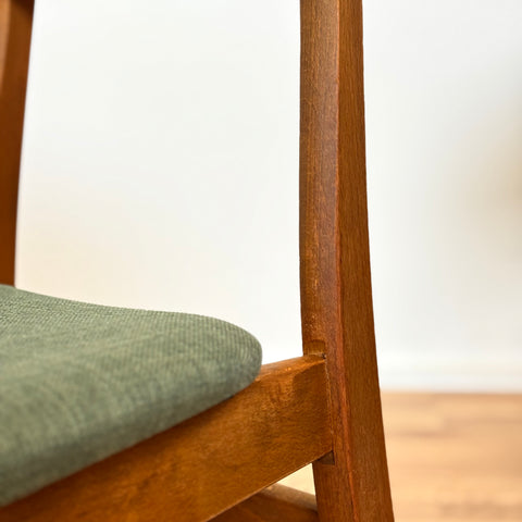 Set of 6 dining chairs in teak and beech, 1950s-60s, Denmark