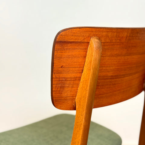 Set of 6 dining chairs in teak and beech, 1950s-60s, Denmark