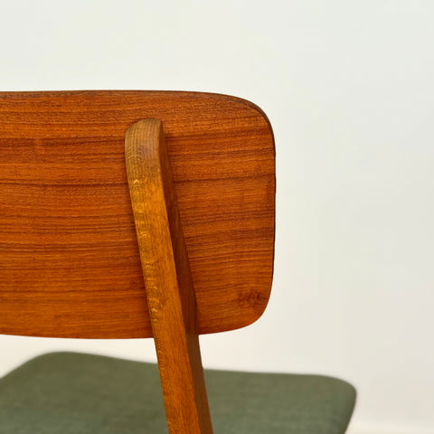 Set of 6 dining chairs in teak and beech, 1950s-60s, Denmark