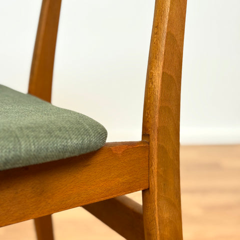 Set of 6 dining chairs in teak and beech, 1950s-60s, Denmark
