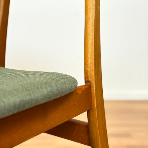 Set of 6 dining chairs in teak and beech, 1950s-60s, Denmark