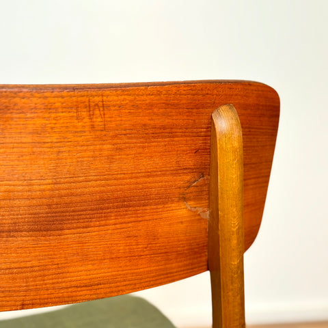 Set of 6 dining chairs in teak and beech, 1950s-60s, Denmark