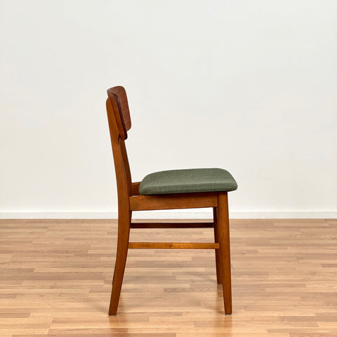 Set of 6 dining chairs in teak and beech, 1950s-60s, Denmark