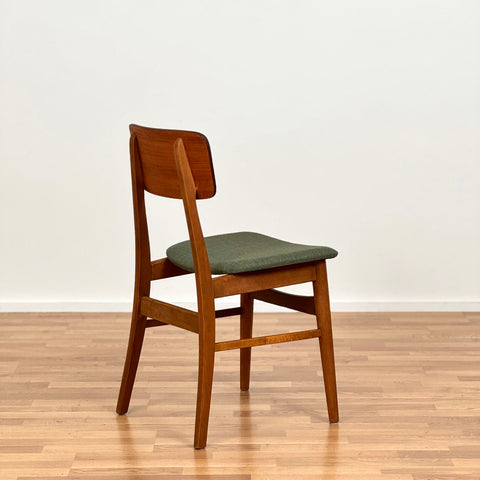 Set of 6 dining chairs in teak and beech, 1950s-60s, Denmark