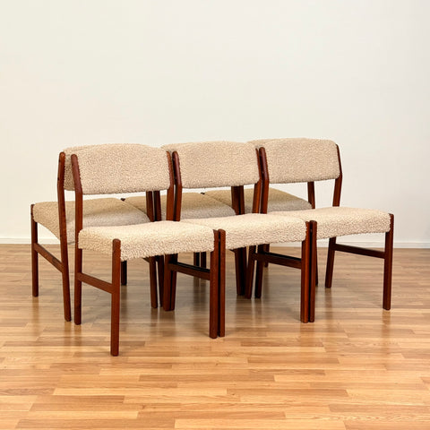 Set of 6 dining chairs in teak by Henry Walter Klein