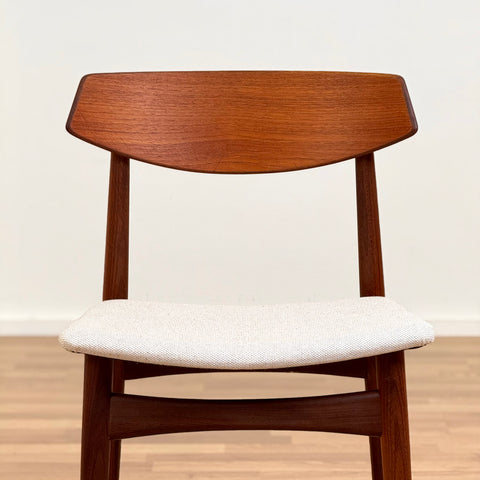 Set of 6 dining chairs in teak & walnut, 1950s-60s, Denmark - Beyo Vintage
