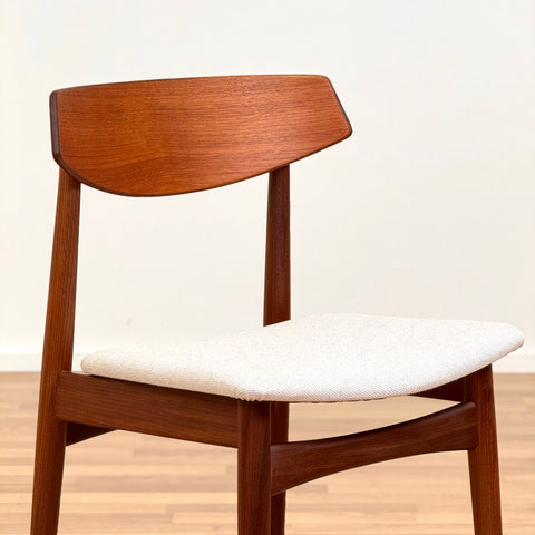 Set of 6 dining chairs in teak & walnut, 1950s-60s, Denmark - Beyo Vintage