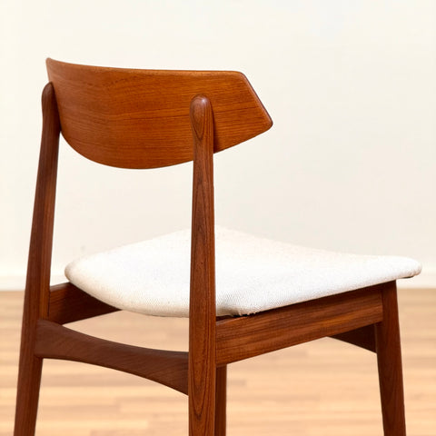 Set of 6 dining chairs in teak & walnut, 1950s-60s, Denmark - Beyo Vintage