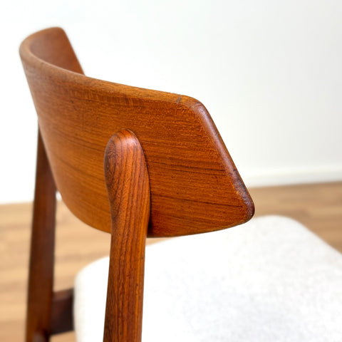 Set of 6 dining chairs in teak & walnut, 1950s-60s, Denmark - Beyo Vintage