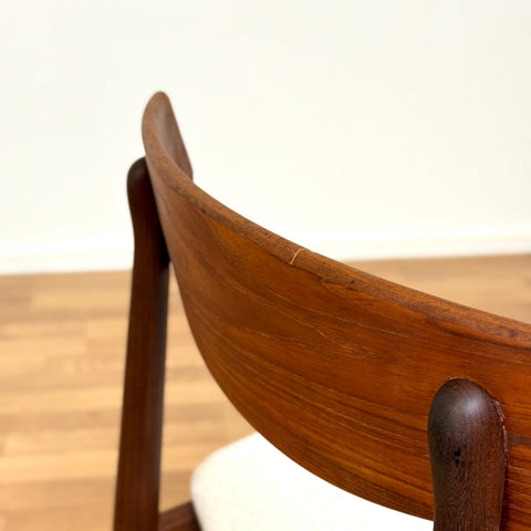 Set of 6 dining chairs in teak & walnut, 1950s-60s, Denmark - Beyo Vintage