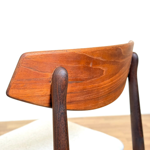 Set of 6 dining chairs in teak & walnut, 1950s-60s, Denmark - Beyo Vintage