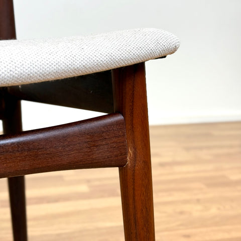 Set of 6 dining chairs in teak & walnut, 1950s-60s, Denmark - Beyo Vintage