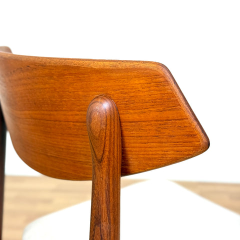 Set of 6 dining chairs in teak & walnut, 1950s-60s, Denmark - Beyo Vintage