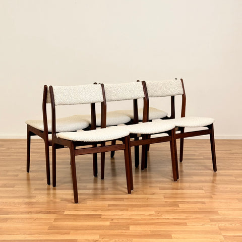 Set of 6 dining chairs in walnut, 1950s-60s, Denmark - Beyo Vintage