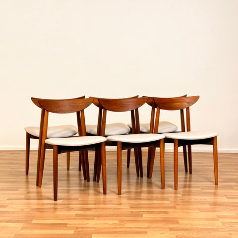Set of 6 dining chairs in walnut by Harry Østergaard, 1950s-60s, Denmark