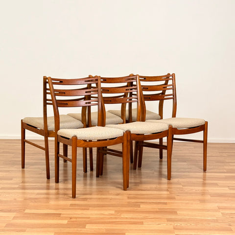 Set of 6 dining chairs 'model 219' in teak and beech by Farstrup, 1950s-60s, Denmark - Beyo Vintage