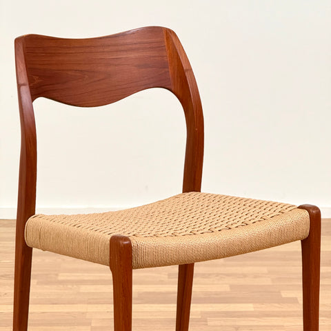 Set of 6 NIELS O. MØLLER , model '71', in teak, 1950s-60s, Sweden - Beyo Vintage