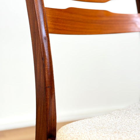 Set of 8 chairs in teak & walnut, 1950s-60s, Denmark - Beyo Vintage