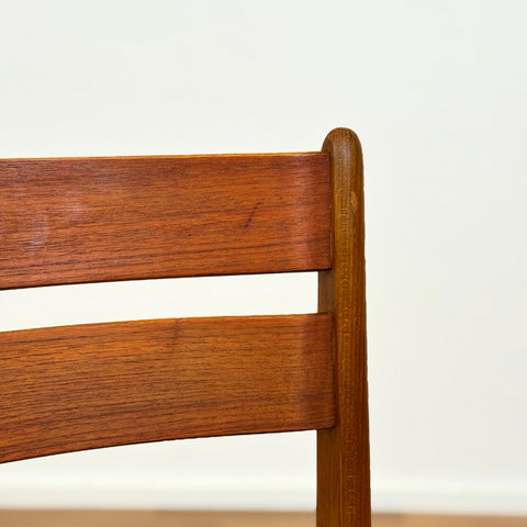 Set of 8 dining chairs in teak and beech, 1950s-60s, Denmark