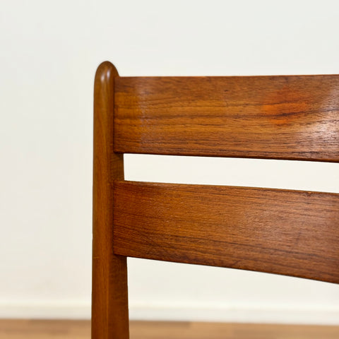 Set of 8 dining chairs in teak and beech, 1950s-60s, Denmark