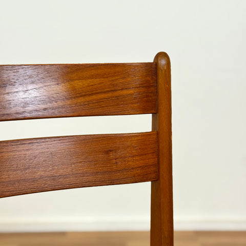 Set of 8 dining chairs in teak and beech, 1950s-60s, Denmark