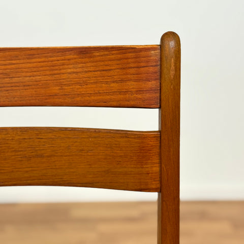 Set of 8 dining chairs in teak and beech, 1950s-60s, Denmark