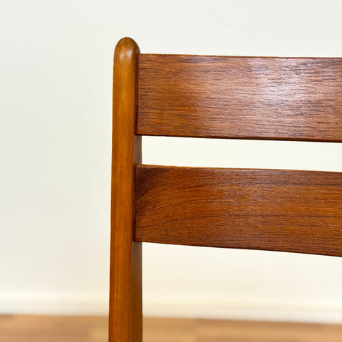 Set of 8 dining chairs in teak and beech, 1950s-60s, Denmark