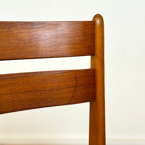 Set of 8 dining chairs in teak and beech, 1950s-60s, Denmark