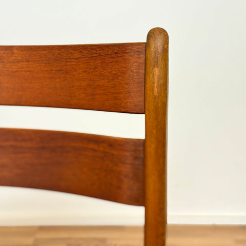 Set of 8 dining chairs in teak and beech, 1950s-60s, Denmark