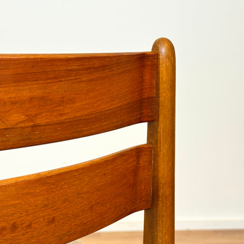 Set of 8 dining chairs in teak and beech, 1950s-60s, Denmark