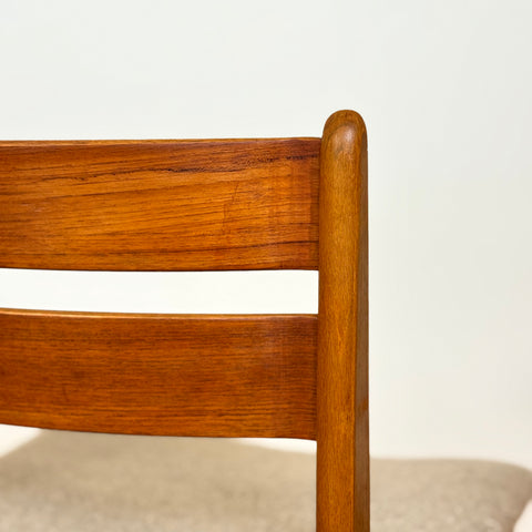 Set of 8 dining chairs in teak and beech, 1950s-60s, Denmark