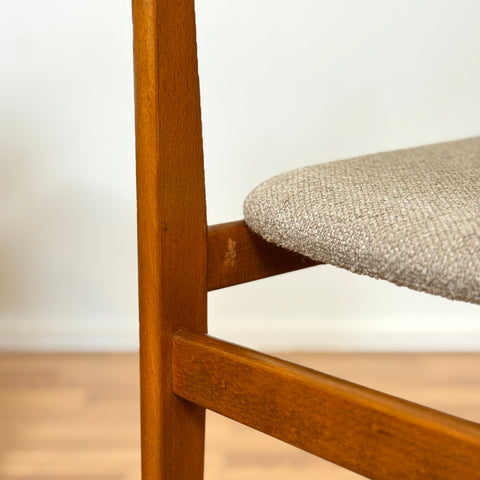 Set of 8 dining chairs in teak and beech, 1950s-60s, Denmark