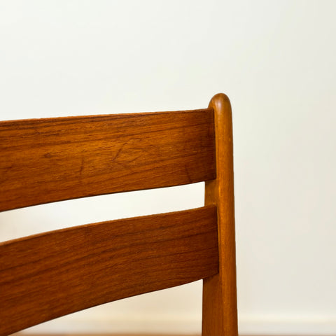 Set of 8 dining chairs in teak and beech, 1950s-60s, Denmark