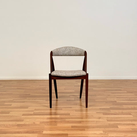 Set of 8 dining chairs in walnut by Kai Kristiansen, 1950s-60s, Denmark - Beyo Vintage
