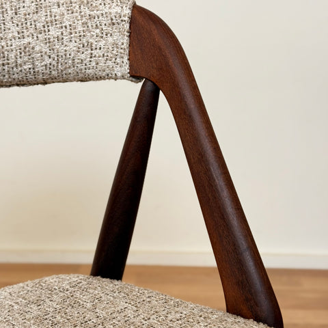 Set of 8 dining chairs in walnut by Kai Kristiansen, 1950s-60s, Denmark - Beyo Vintage