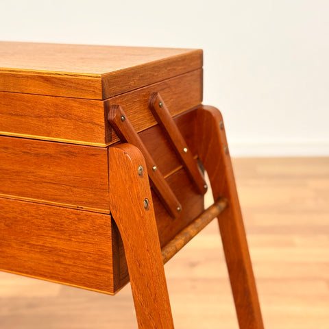 Side table / Sewing table in teak, 1950s-60s, Sweden - Beyo Vintage