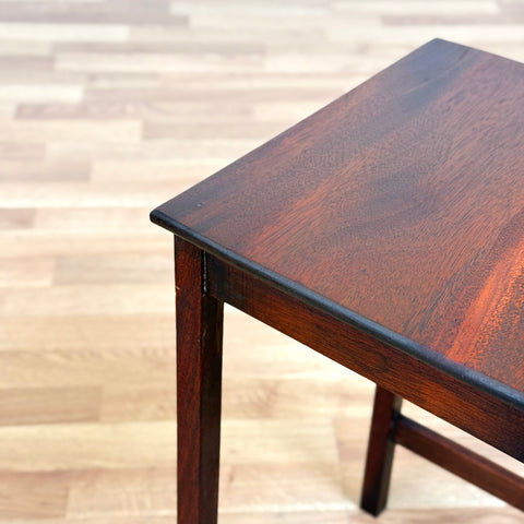 Small nest of 3 nest of tables in stained teak, 1950s-60s, Sweden - Beyo Vintage
