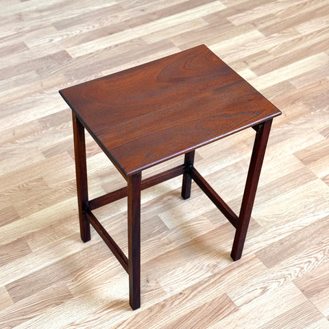 Small nest of 3 nest of tables in stained teak, 1950s-60s, Sweden - Beyo Vintage