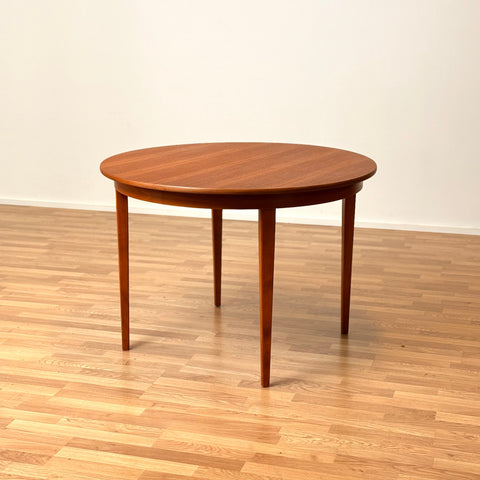 Small round dining table in teek & beech, 1950s-60s, Sweden