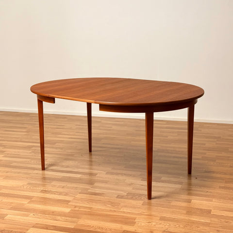 Small round dining table in teek & beech, 1950s-60s, Sweden