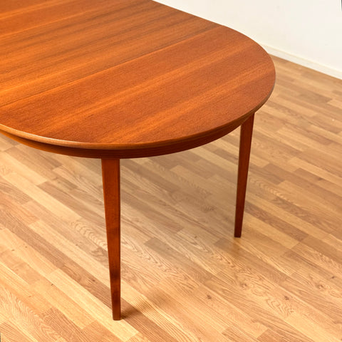 Small round dining table in teek & beech, 1950s-60s, Sweden