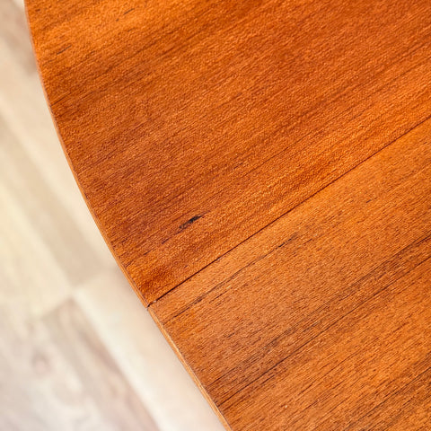 Small round dining table in teek & beech, 1950s-60s, Sweden