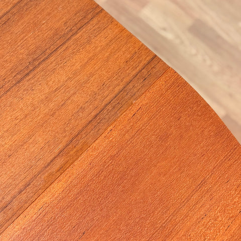 Small round dining table in teek & beech, 1950s-60s, Sweden