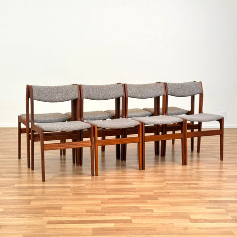 sold Set of 8 dining chairs in teak, 1950s-60s, Denmark - Beyo Vintage