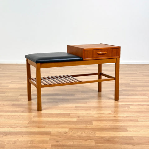 Telephone bench in teak, 1950s-60s, Denmark - Beyo Vintage